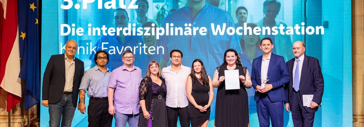 WIGEV Award Gewinner*innen des Projekts "Interdisziplinäre Wochenstation" des Wiener Gesundheitsverbundes