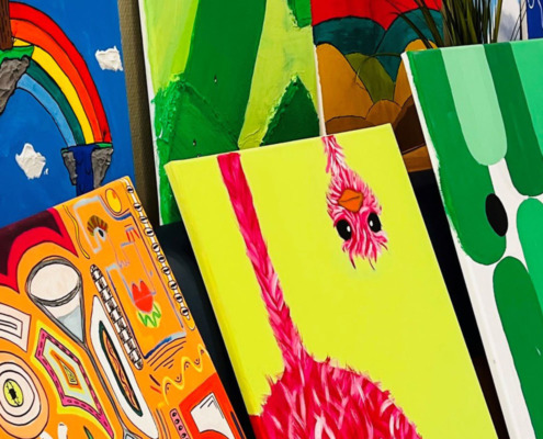 Bilder der Vernissage Art against Cancer in der Klinik Favoriten